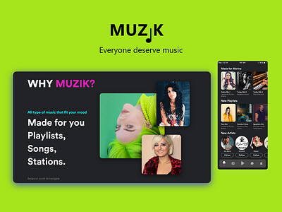 Muzik Website music ui ux uidesign uxdesign webdesign