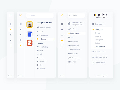 Knolyx | Navigation dashboad learning lms ui uiux ux webapp webdesign