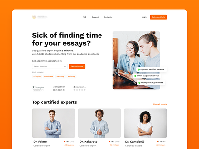 Essay | Landing page cards design education educational essay header hero hero section heroimage homepage learning lms search tags ui ui design uiux web website