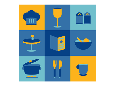 Restaurant theme design flat icon illustration vector