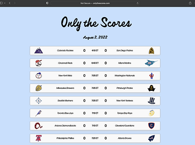 Only the Scores - Website, July 2022 branding css graphic design html logo logos website