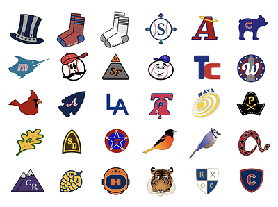 Only the Scores - Alternate MLB logos, July 2022 design logos vector