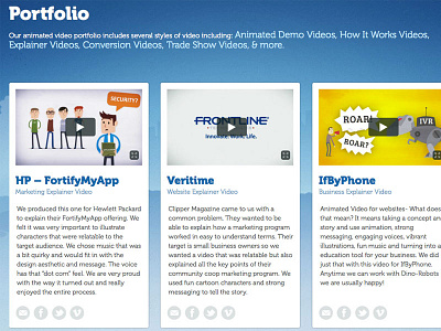 Video Portfolio Page portfolio video web design website