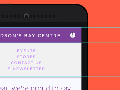 HBC mobile purple web design