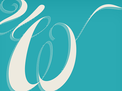 Double U lettering teal typography w