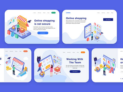 Online shopping is not secure design illustration ui ux web