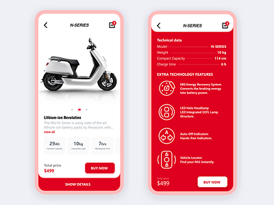 motorcycle store app app design app ui cart details motorcycle online shop store app ui ux