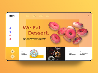Dessert web UI branding design dessert food ui ux web website yellow