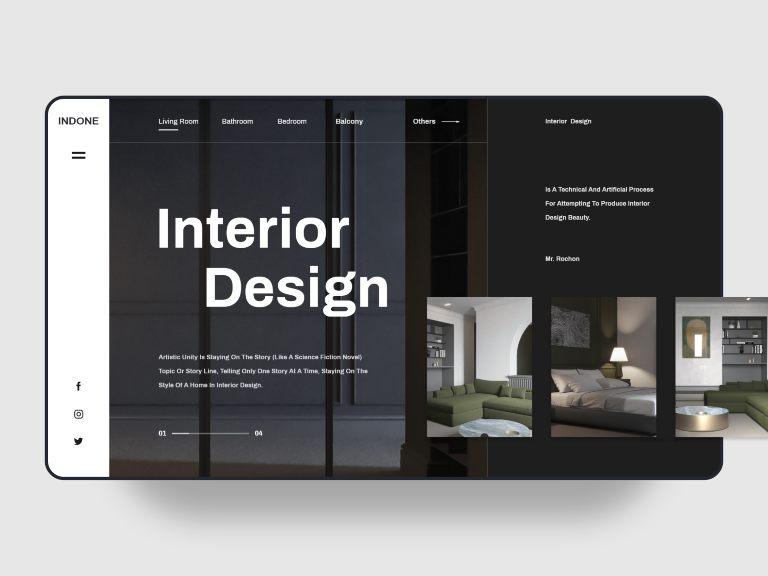 Interior Design web UI by goby on Dribbble
