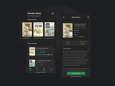 Muslim Book App app app design appdesign black book branding dark design flat flatdesign inspiration interface learning minimal simple ui ux