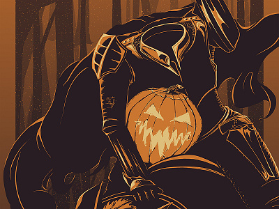 Headless Horseman Poster halloween headless horseman horse orange poster print pumpkin spooky