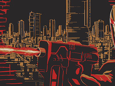 Mega City One Sketch city comic dredd illustration movie poster