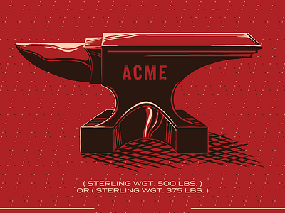 Anvil acme anvil cartoon illustration poster print