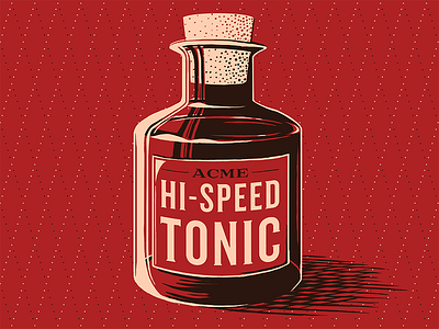 Hi-Speed Tonic acme bottle cartoon illustration inventory poster prints