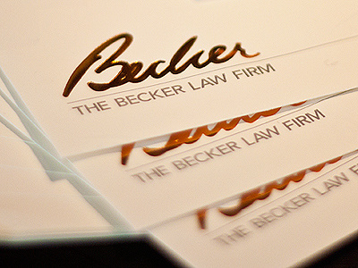 Becker Brand branding business card collateral envelope foil letterhead logo