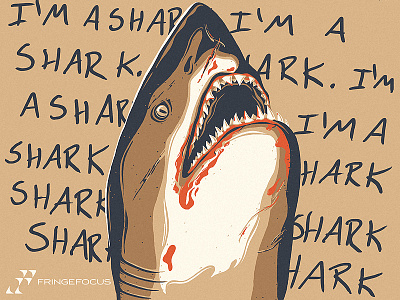 I'm a shark chimera drawing fish illustration screen print shark