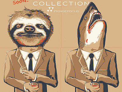 Sloth Draper & Shark Draper don draper illustration mad men screen print shark sloth