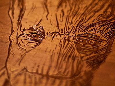 I am Groot Wood Portrait groot guardians illustration laser portrait poster print wood
