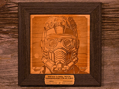 Star Lord, Man. Legendary Outlaw? engraved face guardians illustration laser portrait star lord wood