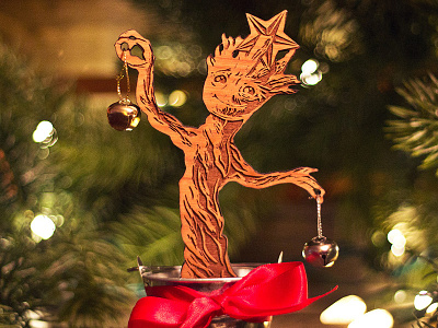 Baby Groot Christmas Tree Statue