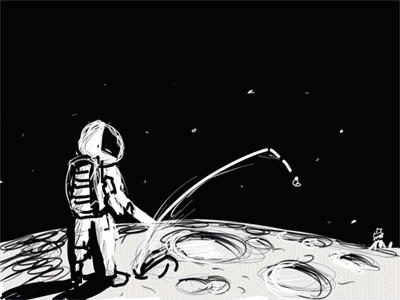 Astronaut Poster Process Animation animated astronaut gif illustration process sketch