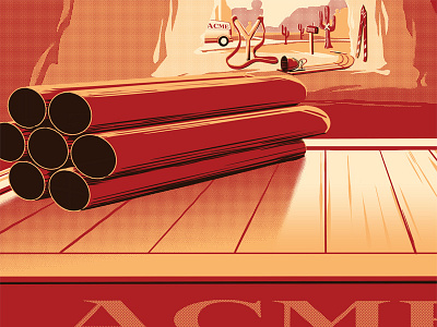 Crate (poster in progress) acme cave desk dynamite illustration