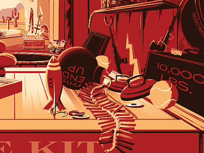 Coming Soon: The Desk of Mr. Coyote acme coyote desk illustration poster print