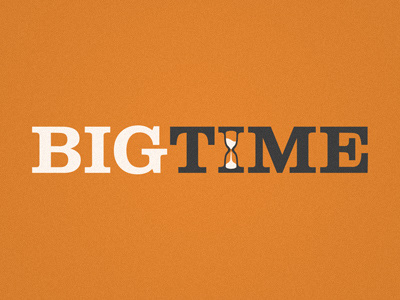 BigTime v1 big brand hourglass logo logotype orange serif time