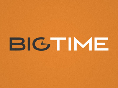 BigTime v2 big brand clock logo logotype orange sans serif time