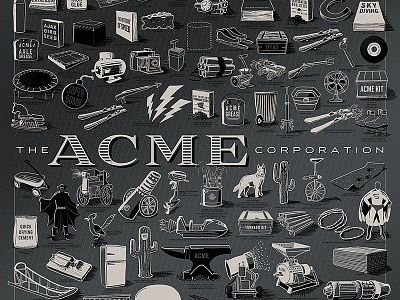 The ACME Corporation 'Iron Anvil' Variant acme anvil design illustration metallic poster print screen print