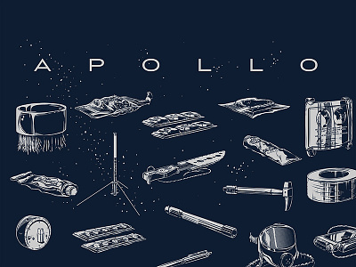 Apollo 11 Poster Progress apollo illustration moon nasa poster space