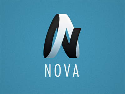 NOVA aerospace black blue brand identity circle clean client concept ellipse logo mark mobius strip nova white