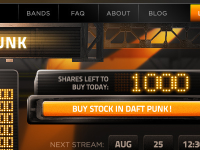 Stage UI - Final Colors - Detail concert gui header music orange stage stock ui website