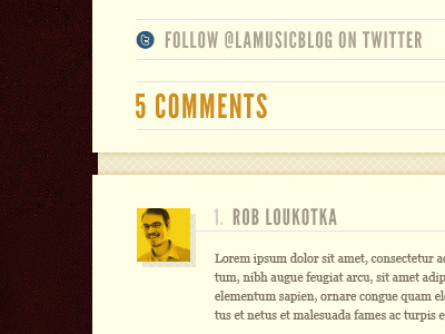 Music News - Comments Close-Up article blog comments league gothic twitter wordpress