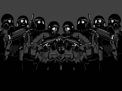 SWAT Team 2 black helmet illustration police poster suit swat