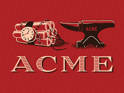 ACME Corporation Type acme anvil drawing dynamite illustration kickstarter logo poster print type