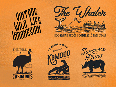 Indonesian vintage wild life animals branding culture design graphic design illustration indonesian nature vector wild wild life