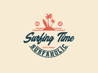 Surfing Time adventure beach design illustration surf surf art surf board wave