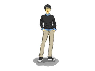 Young Boy Anime anime boy cartoon charachter design draw illustration manga paint vector