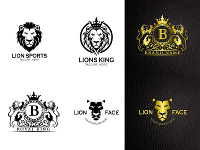 Lions Logo Template brand brand identity design idenity illustration king lion logo logo 2d logo 3d logo a day logotype royal