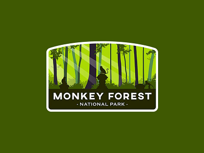 Monkey Forest forest green illustraion logo logo badges logo design logos logotype monkey park sticker
