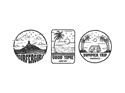 Surf Handdrawn Logo for T-Shirt adventure beach brand design grunge illustration logo logo design logotype ocean sea sticker summer surf vector wave