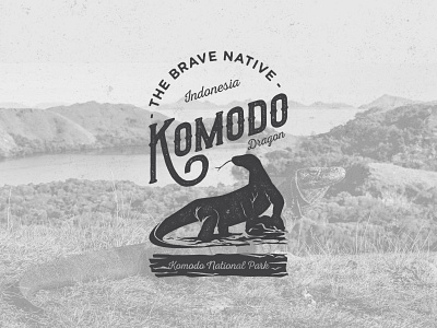 Komodo Vintage Style adventure animals design dragon illustration indonesia komodo vintage