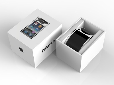 iWatch packaging design 3d apple black and white concept graphic design ios iphone iwatch packaging packaging design product design