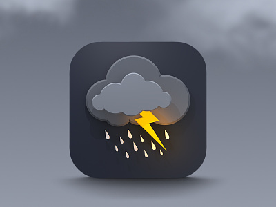 Final weather icon. apple branding creative icon icons ios ios7 iphone lightning storm weather