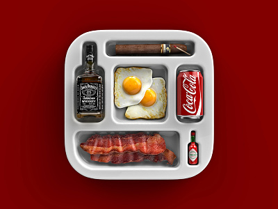 Plate of Goodness 3d bacon graphic design icon icon design render valentines
