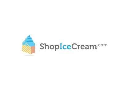 ShopIceCream branding design flat icon logo vector website