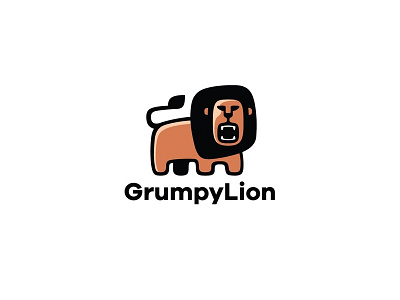 GrumpyLion logo branding design for sale lion logo logo vector