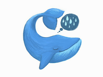 dreaming of rain whale blue character dream rain sleep whale