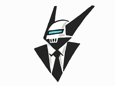 Mecha antennas bot draft logo mecha personal brand robot suit tie